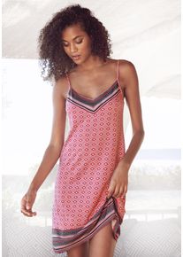 Vivance Dreams Damen Negligé, Gr. 36, pink, Single Jersey, Obermaterial: 100% Viskose, gemustert, feminin, Kleider, in schönem Ethno-Design