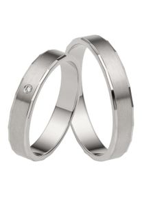 Firetti Trauring "Schmuck Geschenk Gold 375 Hochzeit Ehering "LIEBE"", 66, ohne Brillant, Weißgold 375, 4,0mm, weiß, Weißgold 375, Fingerringe, Made