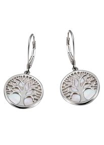 Firetti Damen Paar Ohrhänger "Schmuck Geschenk Silber 925 Ohrschmuck Patentbrisur Baum", Silber 925 (Sterlingsilber), beige, Silber 925