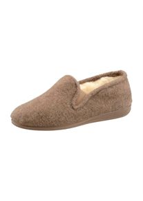 CLASSIC Damen Hausschuh, Gr. 37, beige, Textil, Filz, Schuhe