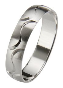 Firetti Trauring "Schmuck Geschenk Gold 375 Hochzeit Ehering Trauring "LIEBE"", 17,5, ohne Brillant, Weißgold 375, 5mm, weiß, Weißgold 375,