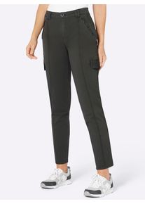 CRÉATION L CREATION L Damen Cargohose, grau, Gr. 40, unifarben, 72% Baumwolle, 26% Lyocell, 2% Elasthan, Hosen