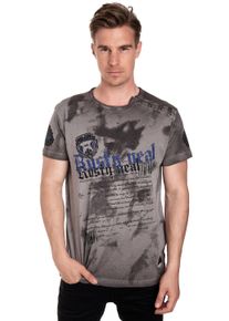 Rusty Neal Herren T-Shirt, grau, casual, Gr. XXL, bedruckt, 100% Baumwolle, Shirts, in tollem Batik-Design