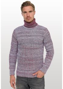 Rusty Neal Herren Rollkragenpullover, rot, casual, Gr. S, meliert, 70% Polyacryl, 30% Baumwolle, Pullover, im angesagten Strickdesign