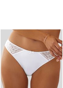Lascana Damen Tanga "Luciana", Gr. 36, beige, Obermaterial: 86% Polyamid, 14% Elasthan, Unterhosen, aus zarter Spitze