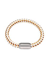 Jacques Charrel Damen Armband "weiß, geflochten, in Deutschland-Optik mit Magnetverschluß", bunt, Edelstahl, Armbänder