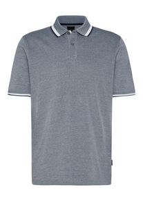 Bugatti Herren Poloshirt, blau, casual, Gr. M, 100% Baumwolle, Shirts, mit Kontraststreifen