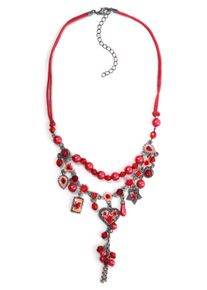 Allgäu Rebell ALLGÄU REBELL Damen Kette mit Anhänger "Cate", rot, Basic, Metall, Halsketten, mit kleinen Glassteinen