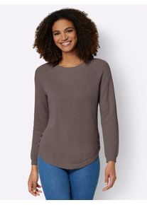 Casual Looks Damen Rundhalspullover "Pullover", grau, Gr. 38, unifarben, gemustert, 50% Baumwolle, 50% Polyacryl, Pullover