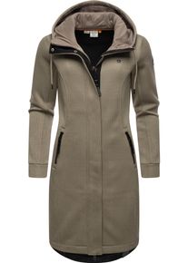 Ragwear Damen Kurzmantel "Letti Long Bonded", braun, sportlich, Gr. XXXL, Rippware, Material: 100% Polyester, Mäntel, Übergangsmantel aus Rippstrick
