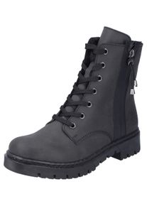 Rieker Damen Winterstiefelette, Gr. 39, schwarz, Lederimitat, klassisch, Schuhe