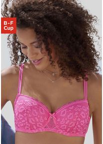 Vivance Damen Schalen-BH, Gr. 85, pink, Microtouch, Spitze, Obermaterial: 63% Polyamid, 27% Polyester, 10% Elasthan, feminin, BHs, aus Spitze in