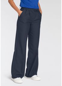 HECHTER PARIS Damen Anzughose, blau, feminin, Gr. 44, unifarben, Web, Obermaterial: 79% Polyester, 16% Viskose, 5% Elasthan, Hosen, mit weitem Bein
