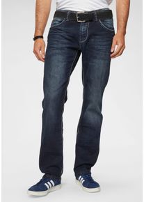 CAMP DAVID Herren Straight-Jeans "NI:CO:R611", blau, casual, Gr. 36, Denim/Jeans, Obermaterial: 99% Baumwolle, 1% Elasthan, Jeans, mit markanten