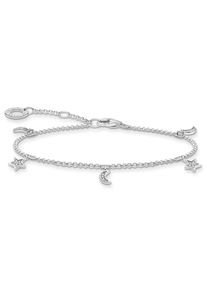 Thomas Sabo Damen Armband "Stern & Mond silber, A1994-051-14-L19V", 19, Silber 925 (Sterlingsilber), bunt, Silber 925 (Sterlingsilber), Armbänder,