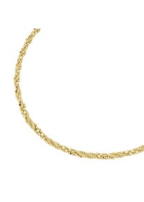 Smart Jewel Damen Collier "Fantasiekette, gedreht, Silber 925", 45cm, Silber 925 (Sterlingsilber), gold, Silber 925 (Sterlingsilber), Halsketten