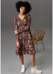 Aniston CASUAL Damen Jerseykleid, bunt, modisch, Gr. 42, bedruckt, geblümt, Single Jersey, Obermaterial: 95% Viskose, 5% Elasthan, Kleider, in