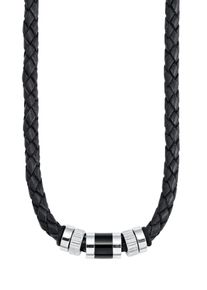 s.Oliver Herren Lederband "9066681", Edelstahl-Leder, L: 48cm B: 5mm, silber, Edelstahl, Leder, B:5mm, Halsketten