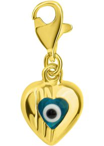 Firetti Damen Charm-Einhänger "Schmuck Geschenk Gold 333 Anhänger Charms Herz Magisches Auge", bunt, Gelbgold 333, Charms, mit Glasstein