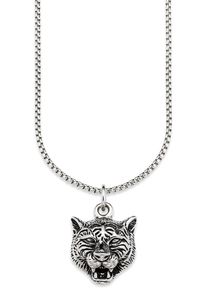 Bruno Banani Herren Kette mit Anhänger "Schmuck Geschenk Halskette Tiger, Venezianerkette", Edelstahl, L: 55cm B: 3mm, silber, Edelstahl, B:3mm,
