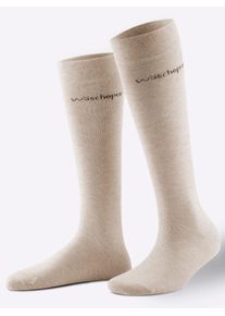 wäschepur WÄSCHEPUR Damen Kniestrümpfe, Gr. 2, beige, 78% Baumwolle, 20% Polyamid, 2% Elasthan, Socken