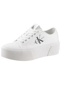 Damen Plateausneaker "JENNA 19T *I", Calvin Klein Jeans, Gr. 41, weiß, Textil, sportlich, Schuhe, mit Logoschriftzug, Freizeitschuh, Halbschuh,