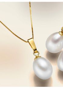 Lady Damen Kette mit Anhänger, 1,0, Gold-Metall-Perlen, gold, Gold, Metall, Perlen, Halsketten