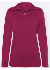 Classic Basics Damen Troyer "Pullover", rot, Gr. 44, unifarben, 100% Baumwolle, Pullover