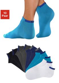 H.I.S. H.I.S Damen Sneakersocken, Gr. 35, blau, Polyamid, Baumwolle, Elasthan, unifarben, meliert, Socken, mit verstärkten Belastungszonen