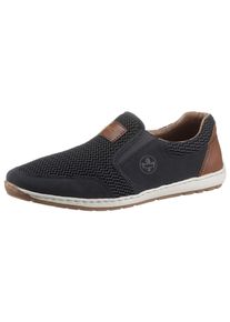Rieker Herren Slipper, Gr. 41, bunt, Lederimitat, Textil, sportlich, Schuhe, Sommerschuh, Schlupfschuh, Freizeitschuh mit kontrastfarbenen Besätzen