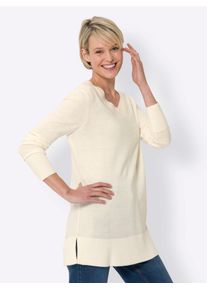 Classic Basics Damen Longpullover "Longpullover", beige, Gr. 46, unifarben, 100% Polyacryl, Pullover