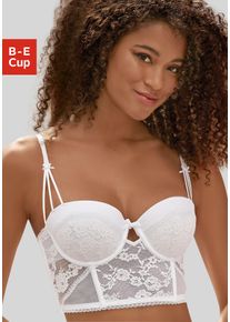 Lascana Damen Corsage, Gr. 70, weiß, Spitze, Obermaterial: 60% Polyamid, 35% Polyester, 5% Elasthan, feminin, Corsagen, mit edler Spitze und feinem