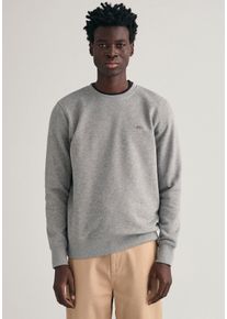 Gant Herren Sweatshirt "REG SHIELD C-NECK SWEAT", grau, casual, Gr. XXXL, meliert, Sweatware, Obermaterial: 87% Baumwolle, 13% Polyester,