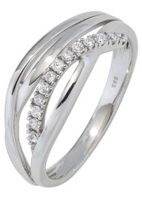 Jobo Damen Goldring, 56, Weißgold 333, weiß, Weißgold 333, Fingerringe, 333 Weißgold mit Zirkonia