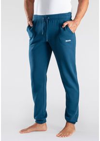 Herren Sweathose, BENCH. LOUNGEWEAR, Gr. 44, blau, angeraute Sweatware, Obermaterial: 60% Baumwolle, 40% Polyester, unifarben, Basic, Hosen, mit