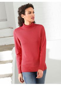 Casual Looks Damen Rollkragenpullover "Pullover", rot, Gr. 36, unifarben, 50% Baumwolle, 50% Polyacryl, Pullover