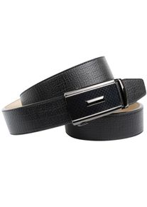 Anthoni Crown Damen Ledergürtel, schwarz, klassisch, Gr. 100, gemustert, Leder, Gürtel, mit Automatik-Schließe