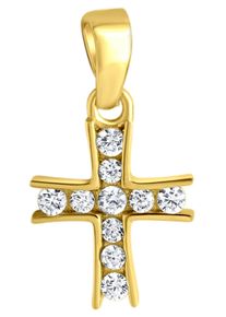 Firetti Damen Kreuz-Anhänger "Schmuck Geschenk Gold 375 Halsschmuck Anhänger Halskette Kreuz", Gelbgold 375, 0,45 g, gold, Gelbgold 375,