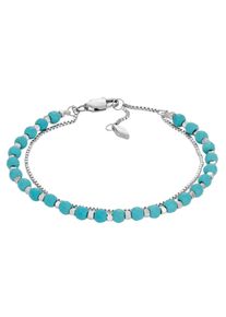 Fossil Damen Armband "JEWELRY, JF04443710, JF04444791, JF04445040", Edelstahl, blau, Edelstahl, Armbänder, mit Howlith, Rosenquarz oder Türkis