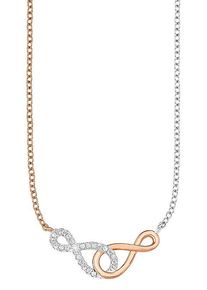 Amor Damen Kette mit Anhänger "Unendlichkeit/Infinity", Silber 925 (Sterlingsilber), L: 45cm, rosa, Silber 925 (Sterlingsilber), Halsketten, mit