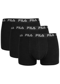 Fila Herren Boxershorts "MAN BOXER SHORTS", Gr. XL, schwarz, Obermaterial: 95% Baumwolle, 5% Elasthan, unifarben, bedruckt, Unterhosen, mit