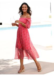 Classic Basics Damen Chiffonkleid "Kleid", rot, Gr. 50, geblümt, gemustert, 100% Polyester, Kleider