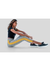 Damen 7/8-Leggings, BENCH. LOUNGEWEAR, Gr. 40, gelb, Obermaterial: 67% Polyester, 31% Viskose, 2% Elasthan, kariert, Glencheckmuster, modisch, Hosen,