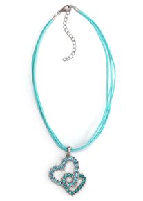 Allgäu Rebell ALLGÄU REBELL Damen Kette mit Anhänger "Wally", blau, Basic, Metall, Halsketten, mit Gassteinen