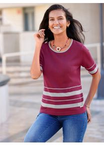 Casual Looks Damen Kurzarmpullover "Kurzarm-Pullover", rosa, Gr. 38, gemustert, mehrfarbig, gestreift, 50% Baumwolle, 50% Polyacryl, Pullover