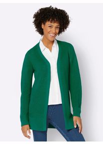 Casual Looks Damen Strickjacke, grün, Gr. 36, unifarben, 50% Baumwolle, 50% Polyacryl, Strickjacken