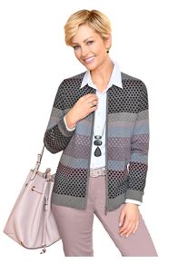 Casual Looks Damen Strickjacke, grau, Gr. 54, gemustert, mehrfarbig, 100% Polyacryl, Strickjacken