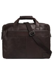 Bodenschatz Damen Aktentasche, braun, Leder, unifarben, leicht glänzend, Taschen, echt Leder