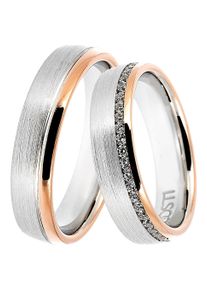 DOOSTI Trauring "Schmuck Geschenk Silber 925 Trauring Ehering Partnerring LIEBE", 54, ohne Zirkonia, Silber 925 (Sterlingsilber), 5mm, rosa, Silber