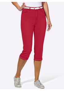 Casual Looks Damen Caprijeans, rot, Gr. 36, unifarben, 98% Baumwolle, 2% Elasthan, Jeans